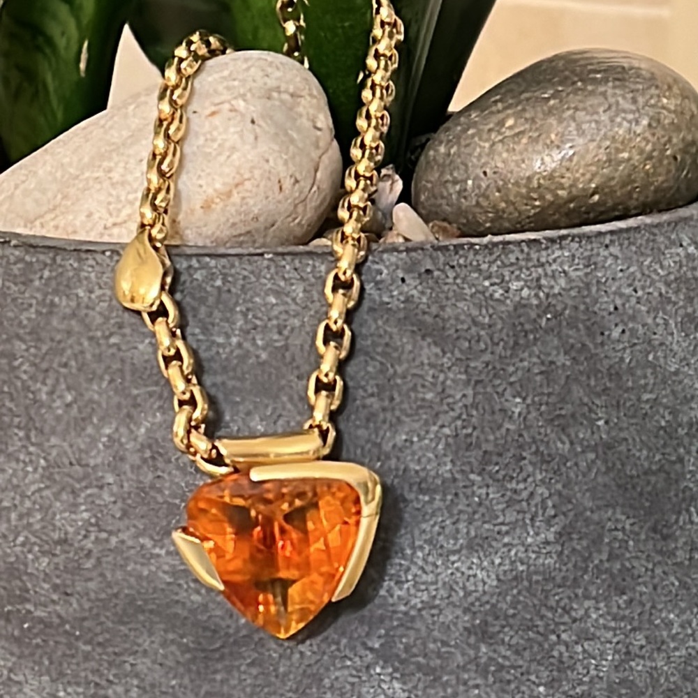 Rinaldo Gavello 18 karat gold and huge citrine pendant - Picture 3 of 12